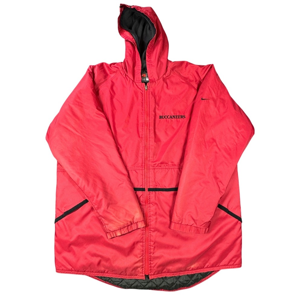 Nike‎ Tampa Bay Buccaneers NFL Sideline Jacket Mens 2XL Red Quilted Parka Hood